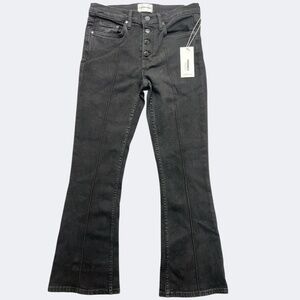 Cotton‎ Citizen Fly Flare Crop Jeans Black NWT 25 Button Fly Made in USA Stretch